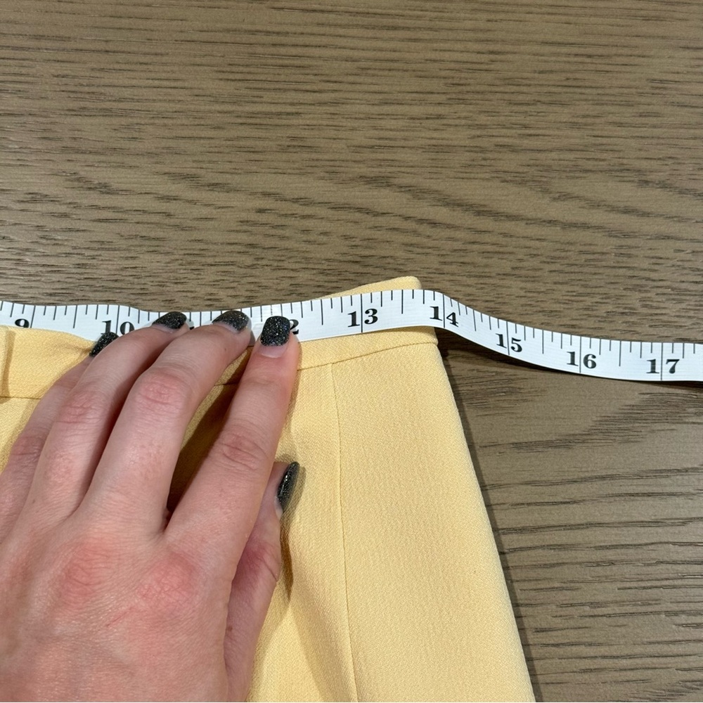 Harvé Benard Petites 8P Pale Yellow Lined Trousers High Waist  Career Pant - Picture 13 of 16